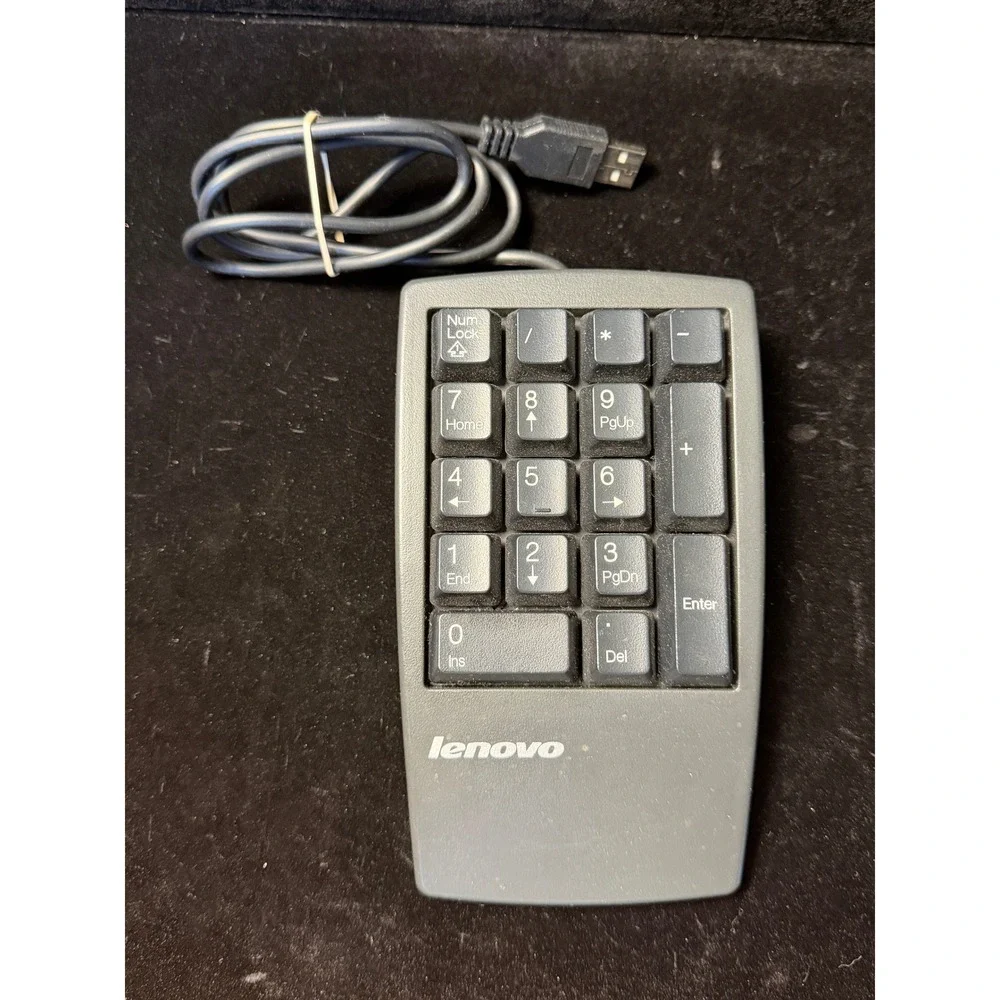 Lenovo USB Numeric Keypad: KU-9880, Wired, External Number Pad, Gray 41A5090